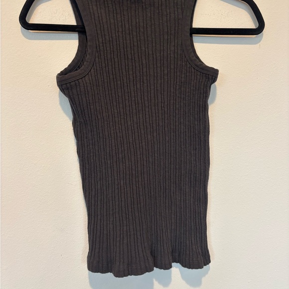 Faherty Gray Ribbed Tank Top - Picture 3 of 4